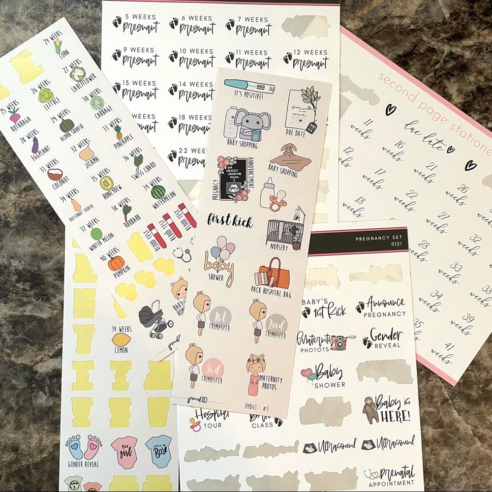 FREE w/purchase Pregnancy planner stickers
